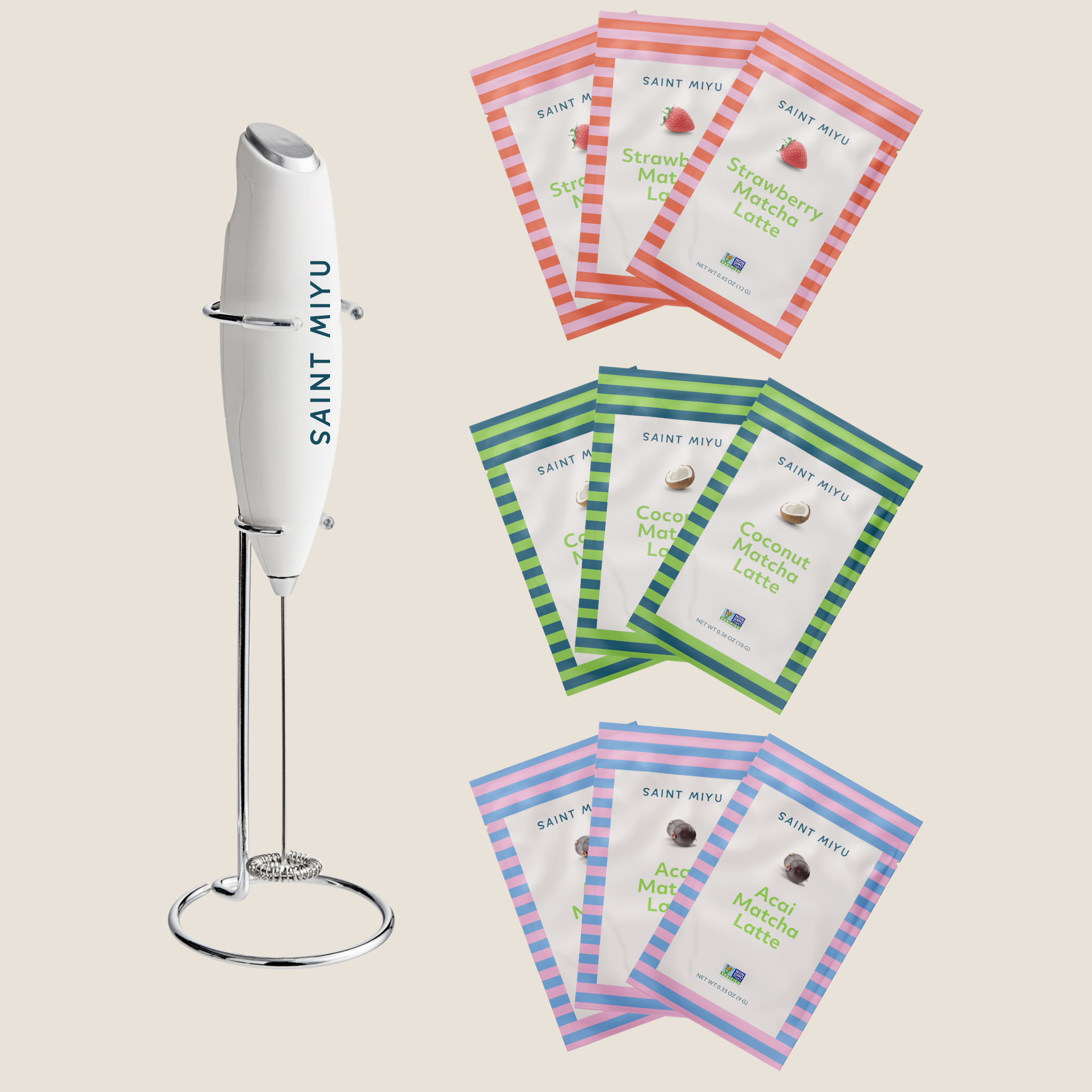 Saint Miyu Starter Kit - 9ct Variety Pack with Electric Whisk